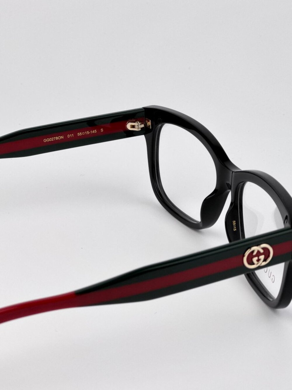 Gucci GG0278ON 011 Rectangle Eyeglasses – Black Green | Unisex Designer Frames - Picture 8 of 12